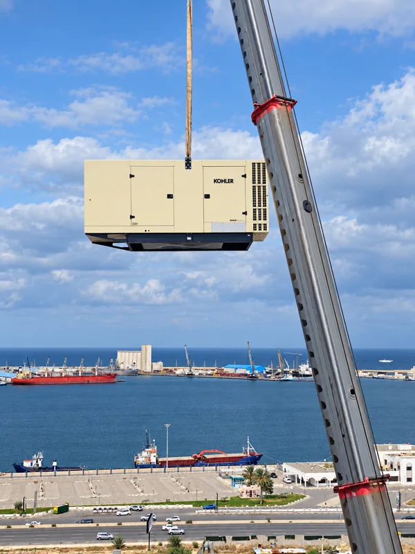 Generator lifting at the project site