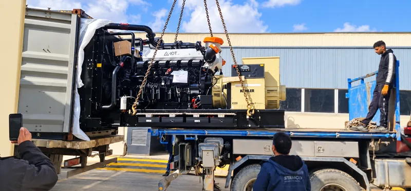 Handling an open generator set