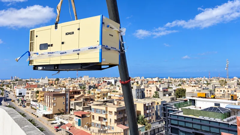 Lifting a generator above the building